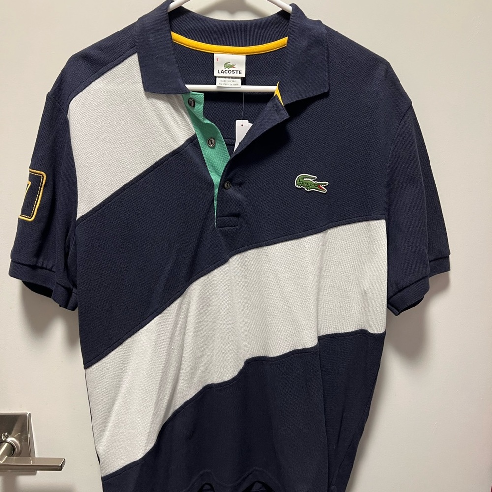 NWT Lacoste striped polo